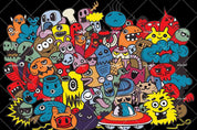 3D Animal Cartoon Graffiti Wall Mural Wallpaper SF45- Jess Art Decoration