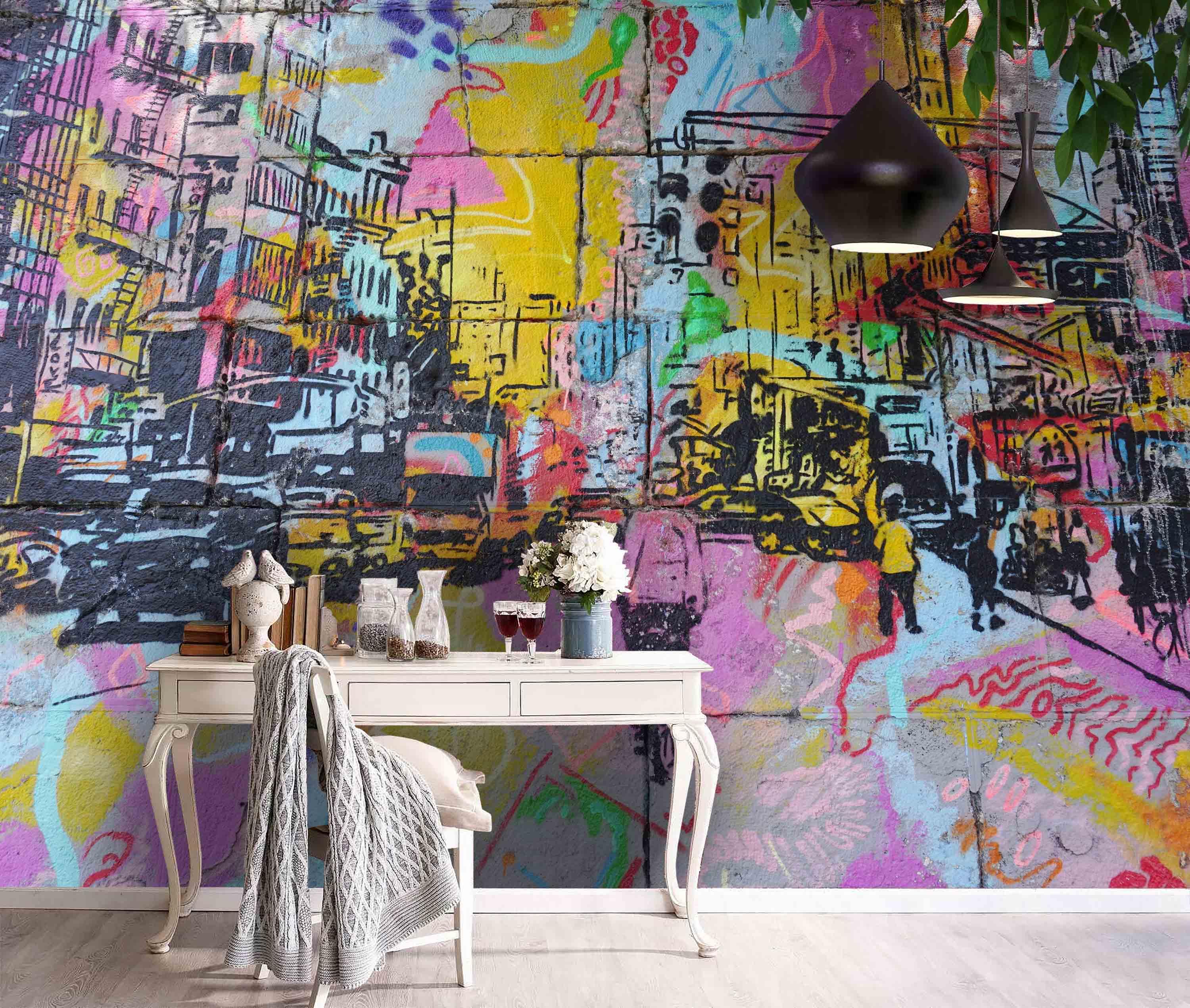 3D Abstract Color City Wall Mural Wallpaper 59- Jess Art Decoration