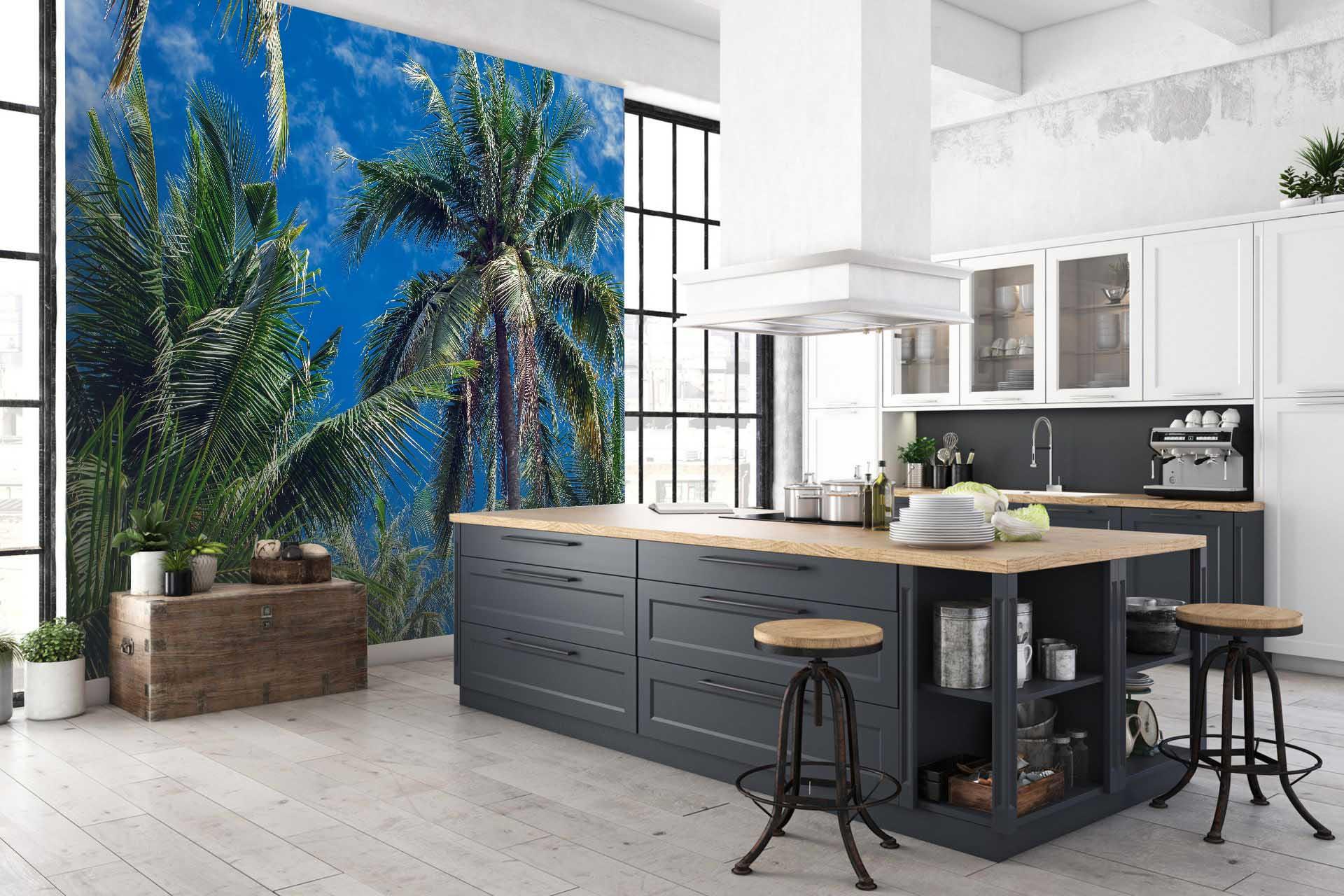 3D Tropical Plant Blue Sky Wall Mural Wallpaper  57- Jess Art Decoration