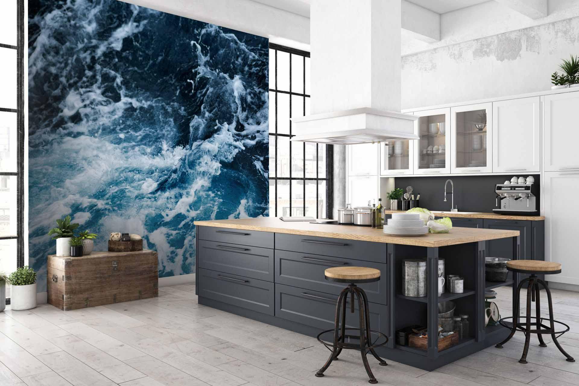 3D Deep Blue Sea Wave Wall Mural Wallpaper  18- Jess Art Decoration