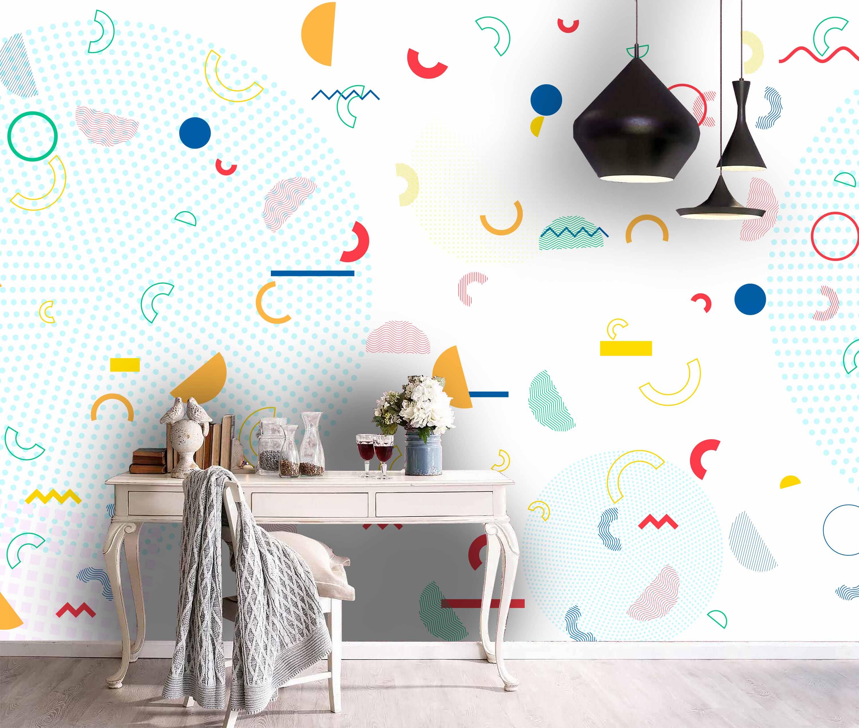 3D Symbolic Color Geometry Wall Mural Wallpaper 122- Jess Art Decoration