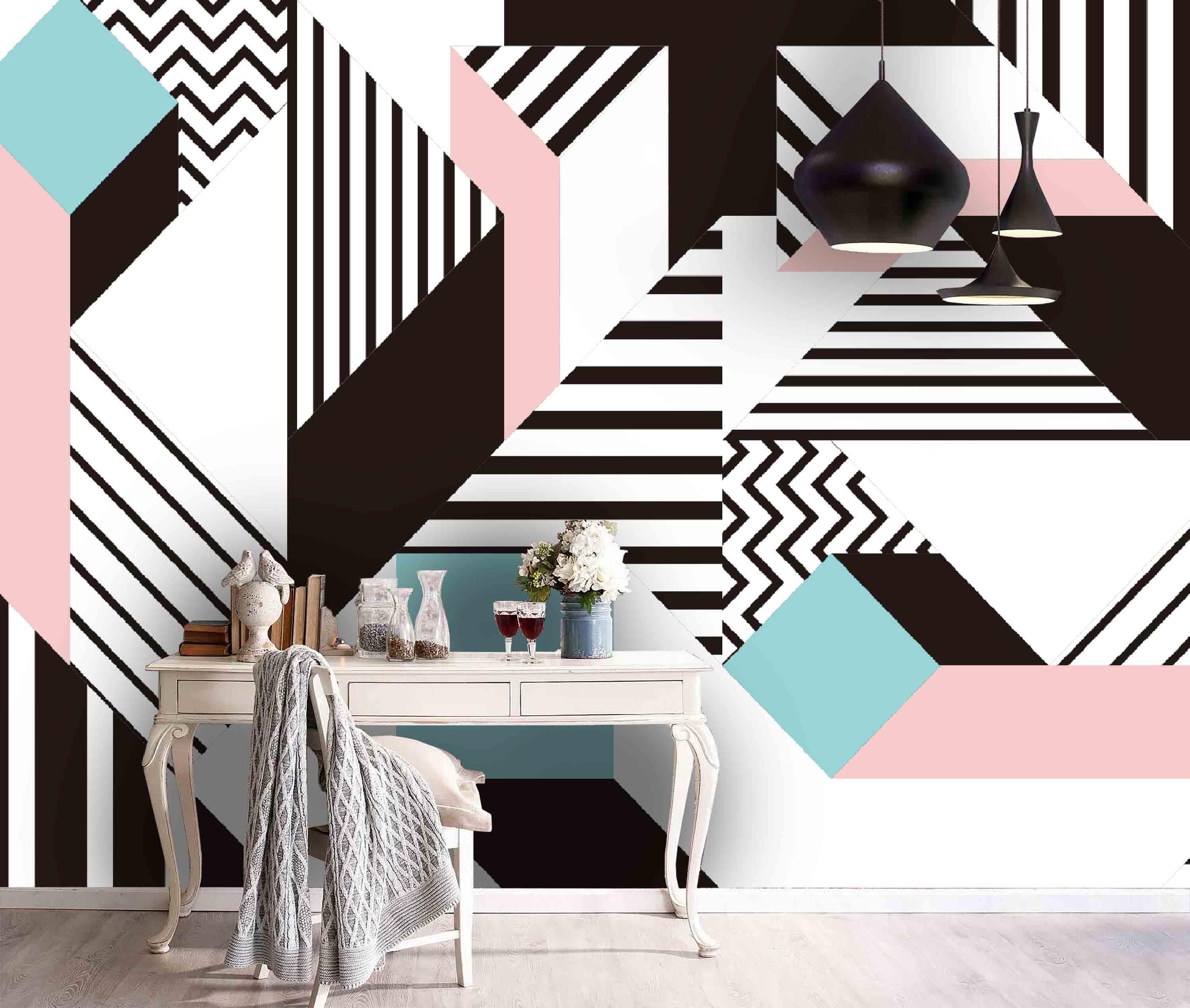 3D Color Triangle Geometry Wall Mural Wallpaper 11- Jess Art Decoration