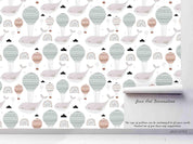 3D Cartoon Hot Air Balloon Dolphin Rainbow Wall Mural Wallpaper LQH 56- Jess Art Decoration