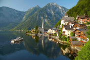 3D Mountain Lake House Landscape Wall Mural Wallpaper LQH 339- Jess Art Decoration
