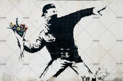 3D Banksy Figure Color Flower Love Wall Mural Wallpaper ZY D69- Jess Art Decoration