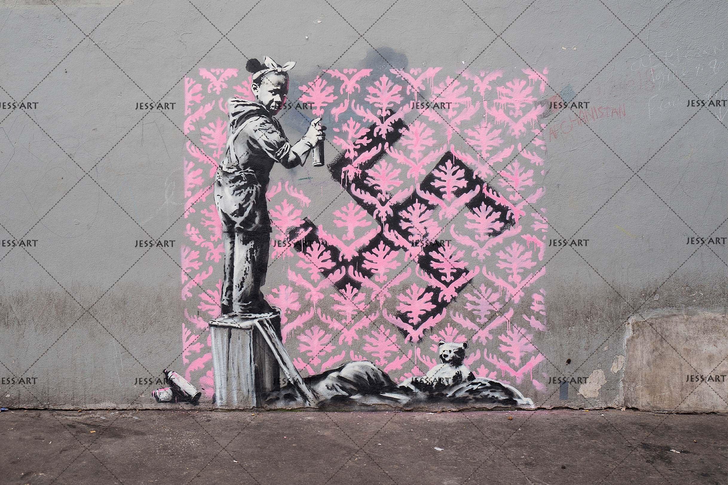 3D Banksy Graffiti Wall Mural Wallpaper SF23- Jess Art Decoration