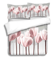 3D Pink Tulip Quilt Cover Set Bedding Set Pillowcases 71- Jess Art Decoration