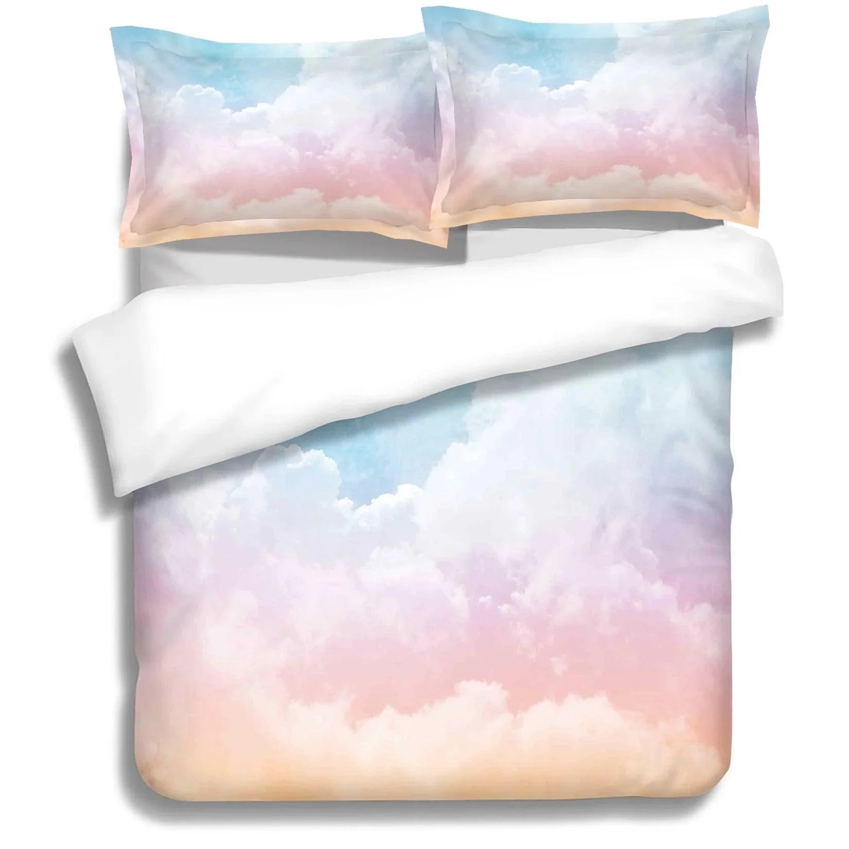 3D Pink Clouds Watercolor Quilt Cover Set Bedding Set Pillowcases 53- Jess Art Decoration