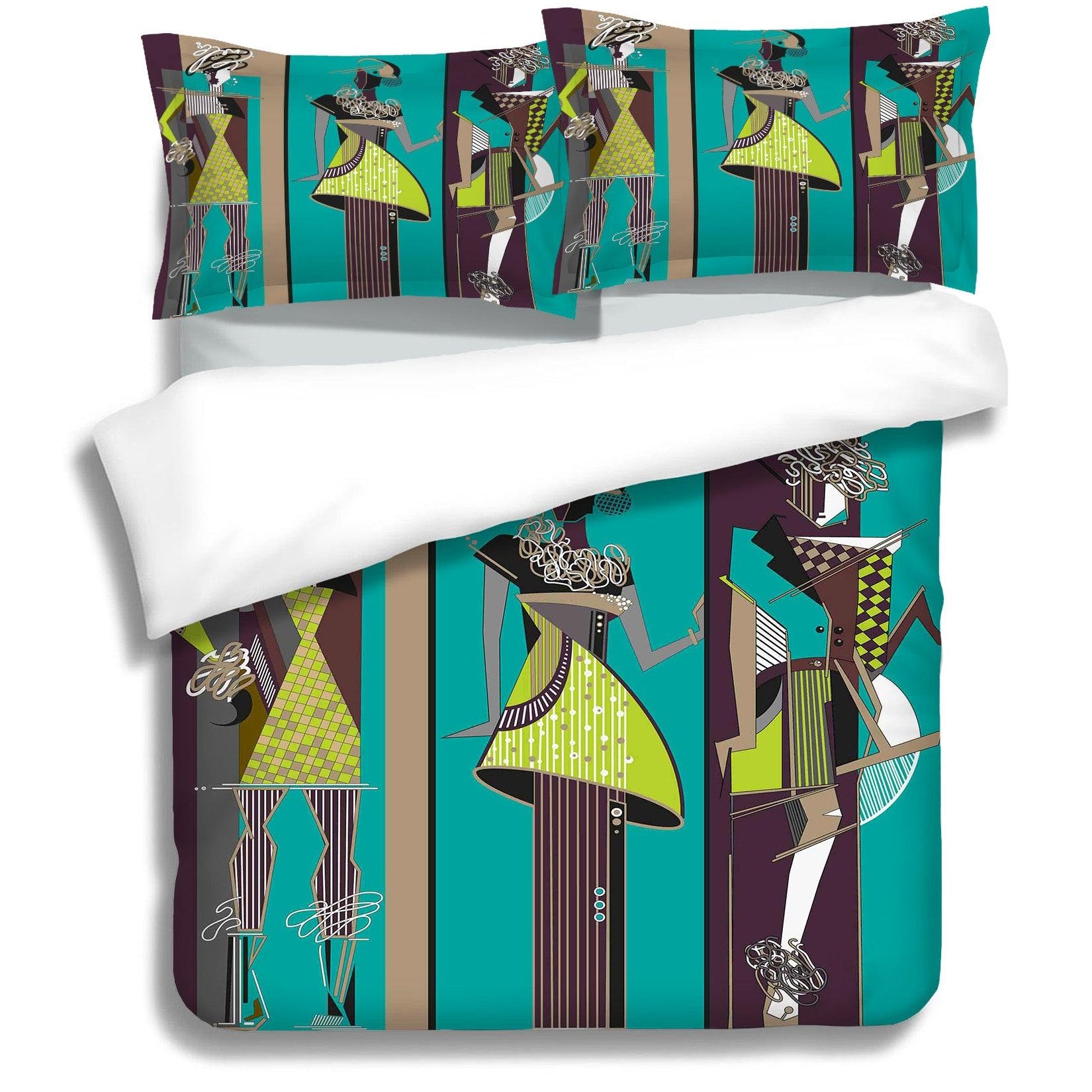 3D Green Beauty Woman Female Quilt Cover Set Bedding Set Pillowcases 17- Jess Art Decoration