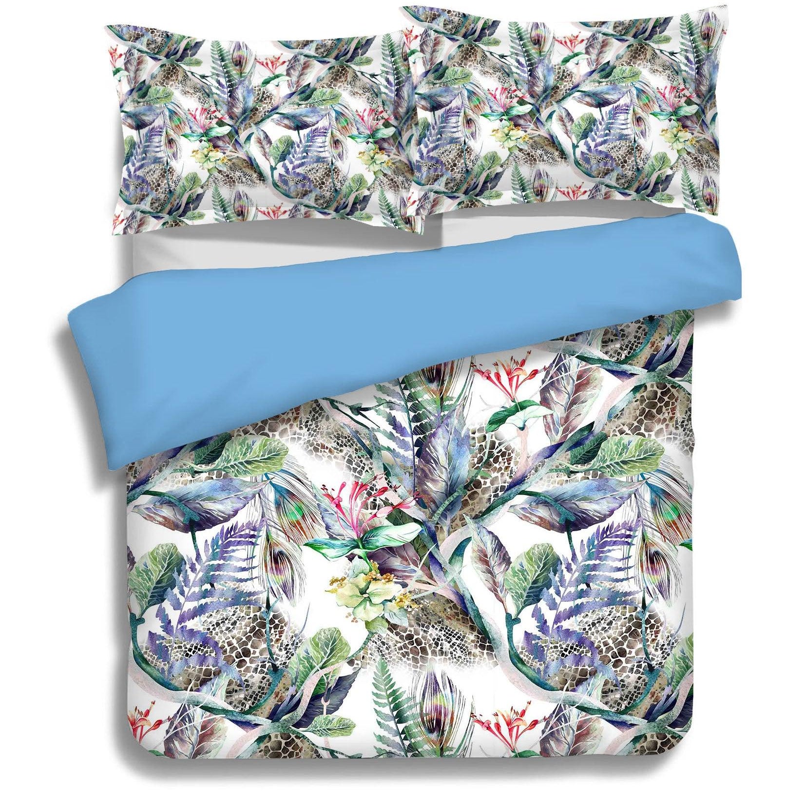 3D Flower Leaves Plants Quilt Cover Set Bedding Set Pillowcases 39- Jess Art Decoration