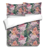 3D Flamingo Leaves Floral Quilt Cover Set Bedding Set Pillowcases 47- Jess Art Decoration