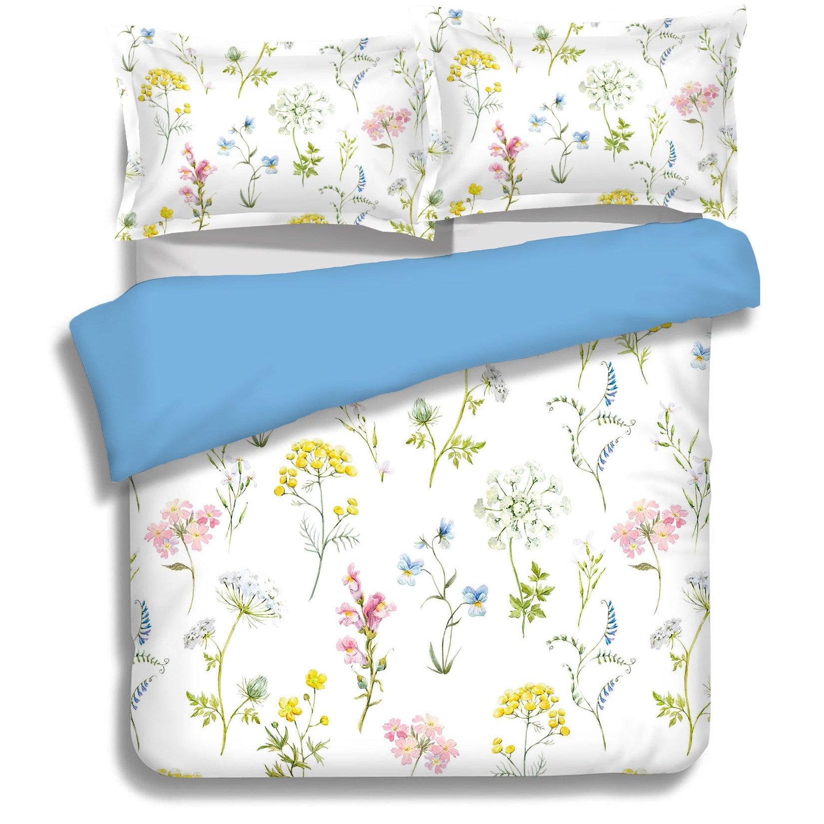 3D White Floral Quilt Cover Set Bedding Set Pillowcases 59- Jess Art Decoration