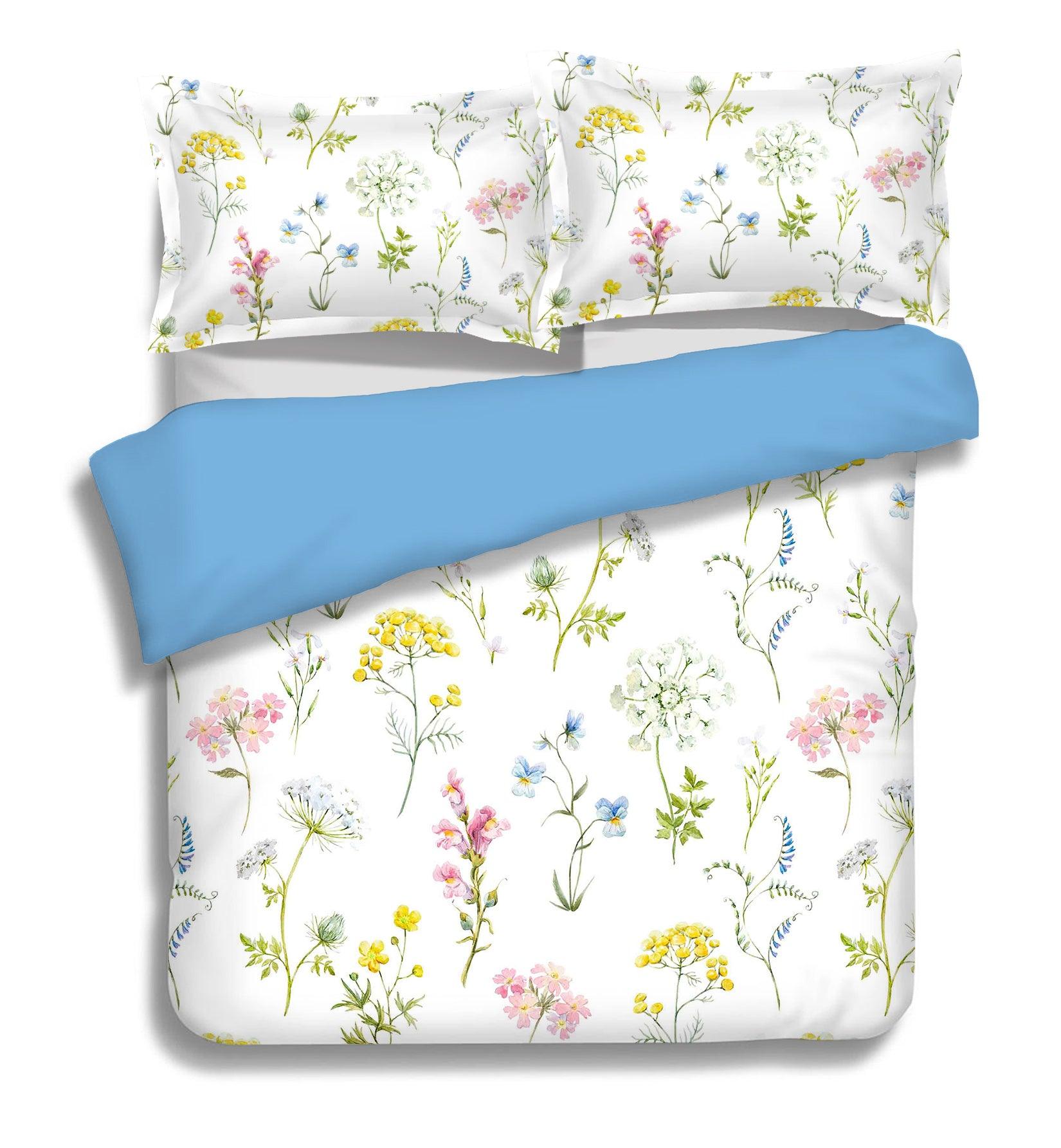 3D White Floral Quilt Cover Set Bedding Set Pillowcases 59- Jess Art Decoration
