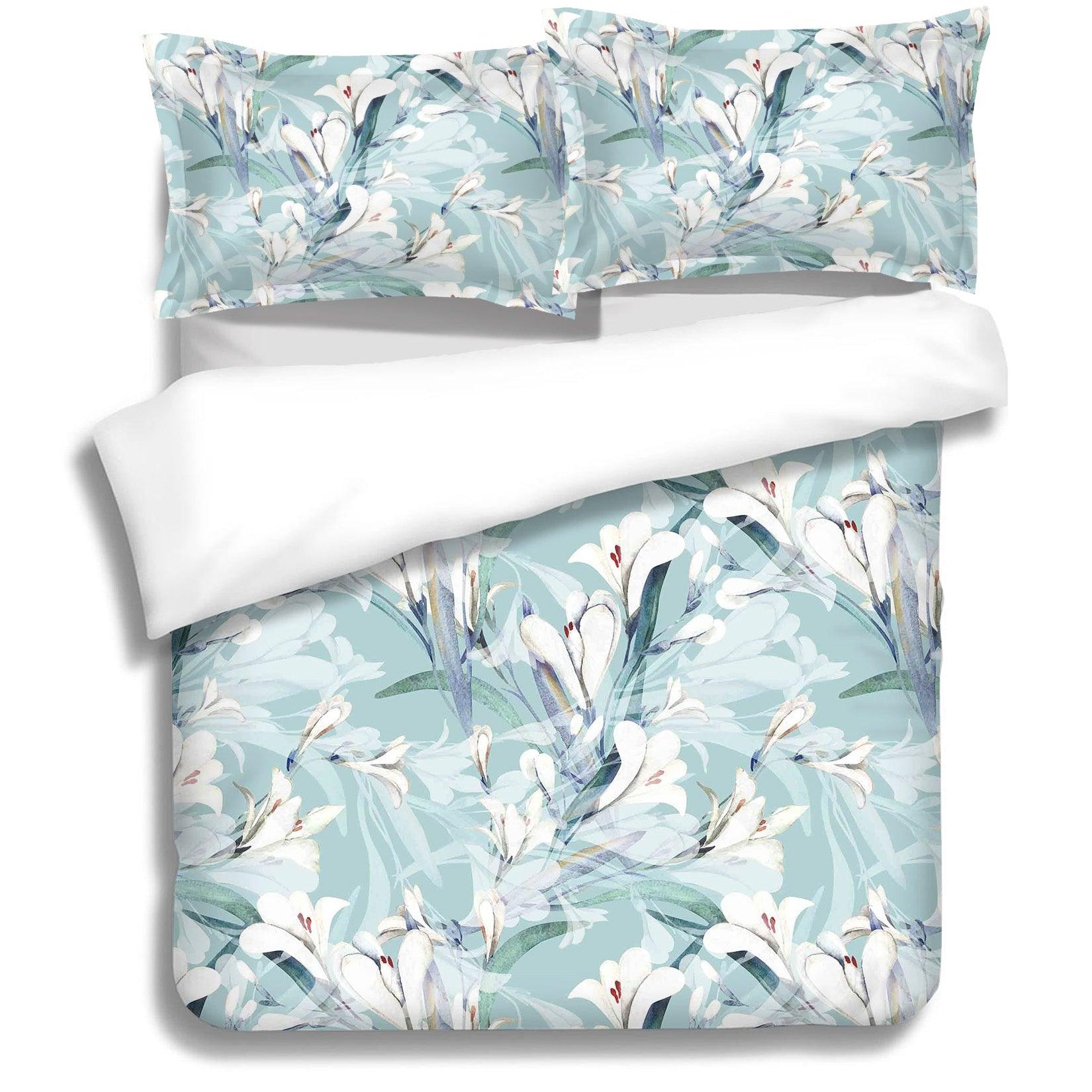 3D Green Floral Quilt Cover Set Bedding Set Pillowcases 48- Jess Art Decoration