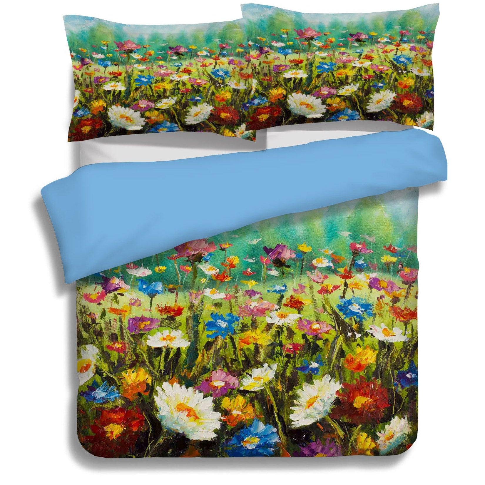 3D Oil Painting Flower Quilt Cover Set Bedding Set Pillowcases 35- Jess Art Decoration
