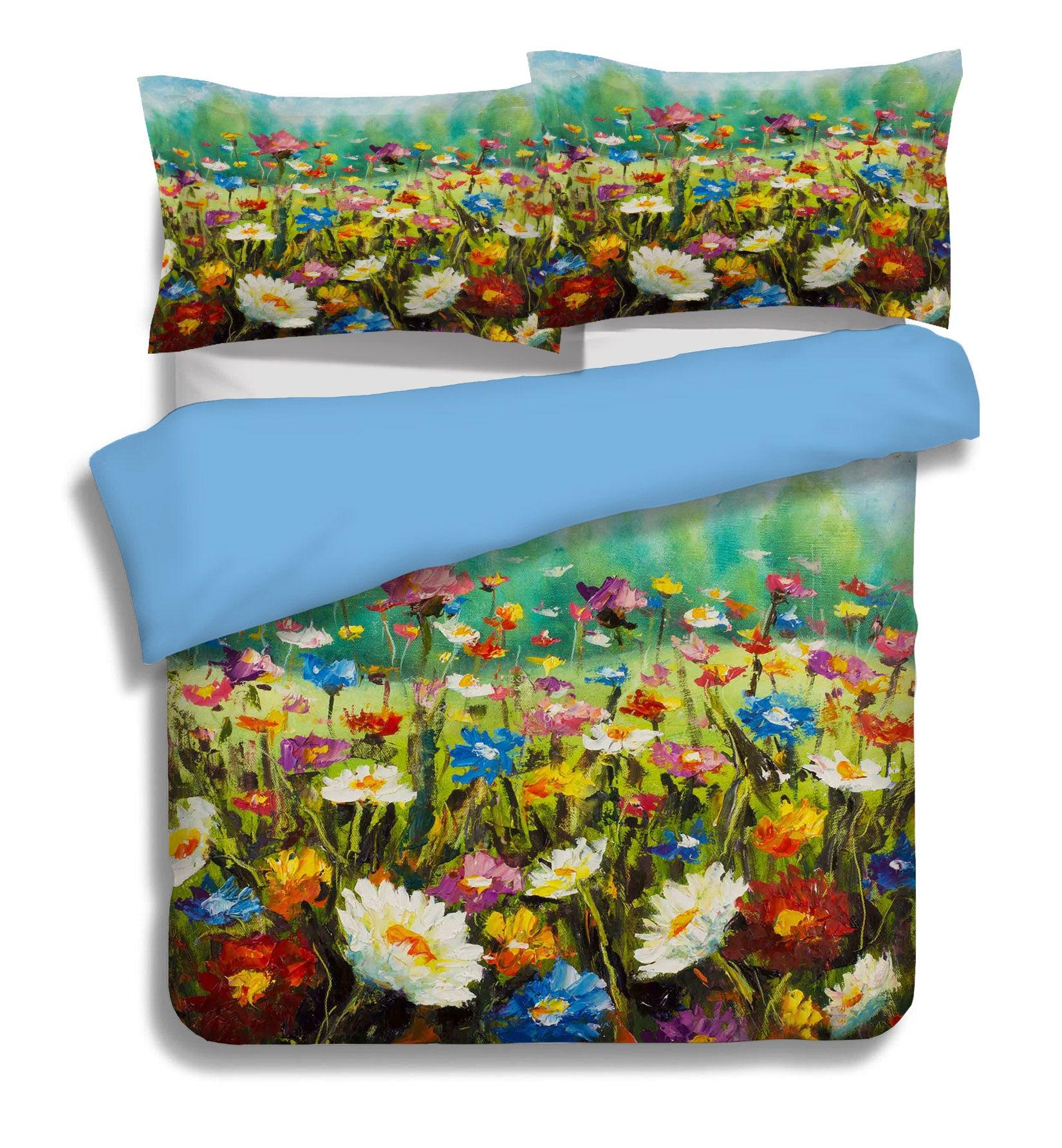 3D Oil Painting Flower Quilt Cover Set Bedding Set Pillowcases 35- Jess Art Decoration
