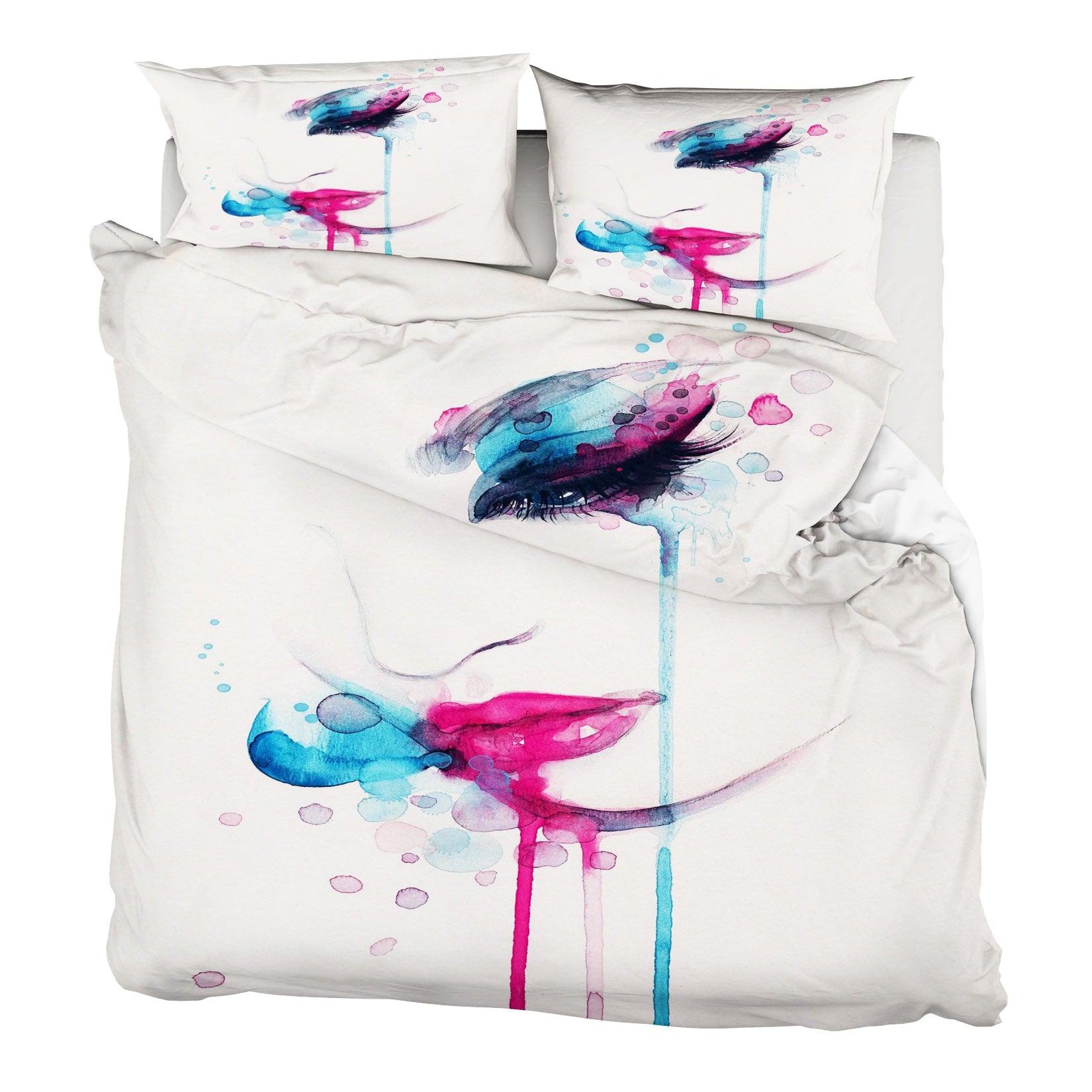 3D Beauty Woman Female Watercolor Quilt Cover Set Bedding Set Pillowcases 27- Jess Art Decoration