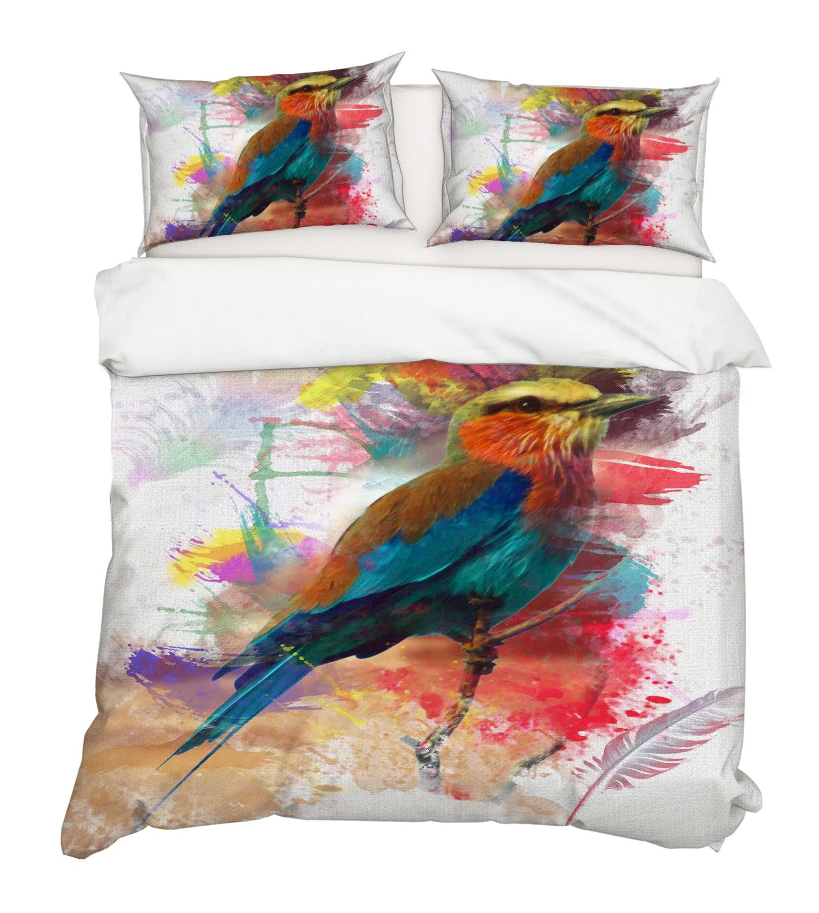 3D Watercolor Bird Quilt Cover Set Bedding Set Pillowcases 21- Jess Art Decoration