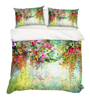 3D Watercolor Floral Quilt Cover Set Bedding Set Pillowcases 46- Jess Art Decoration