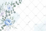 3D Watercolor Blue Floral Leaves Wall Mural Wallpaper LQH 133- Jess Art Decoration