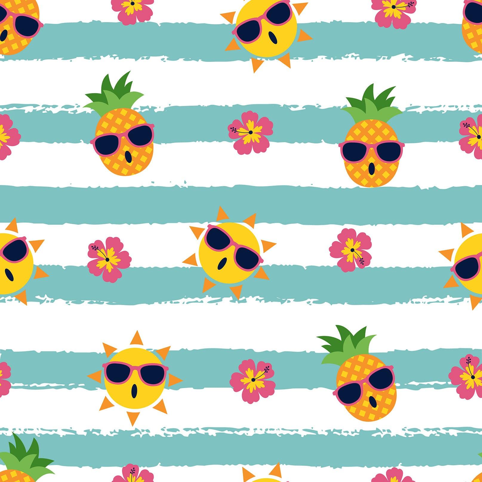 3D Blue Stripes Pineapple Sun Quilt Cover Set Bedding Set Pillowcases 02- Jess Art Decoration