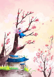 3D Pink House Tree Blossom Angel Quilt Cover Set Bedding Set Pillowcases 01- Jess Art Decoration