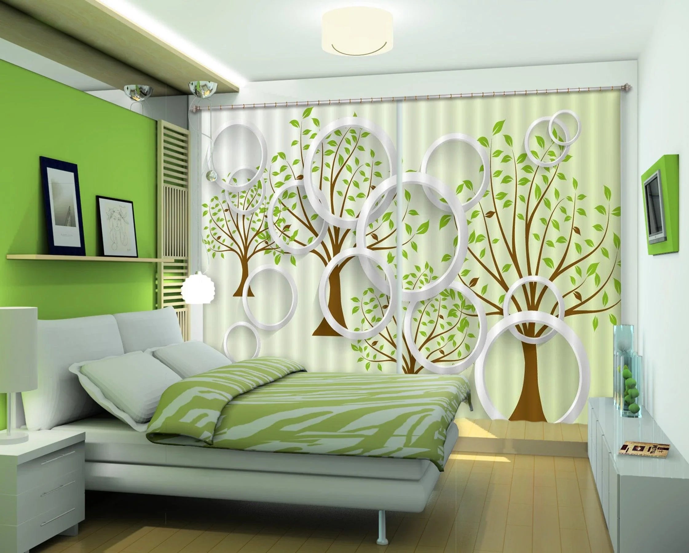 3D Trees Circle Curtains and Drapes 37- Jess Art Decoration