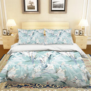 3D Green Floral Quilt Cover Set Bedding Set Pillowcases 48- Jess Art Decoration