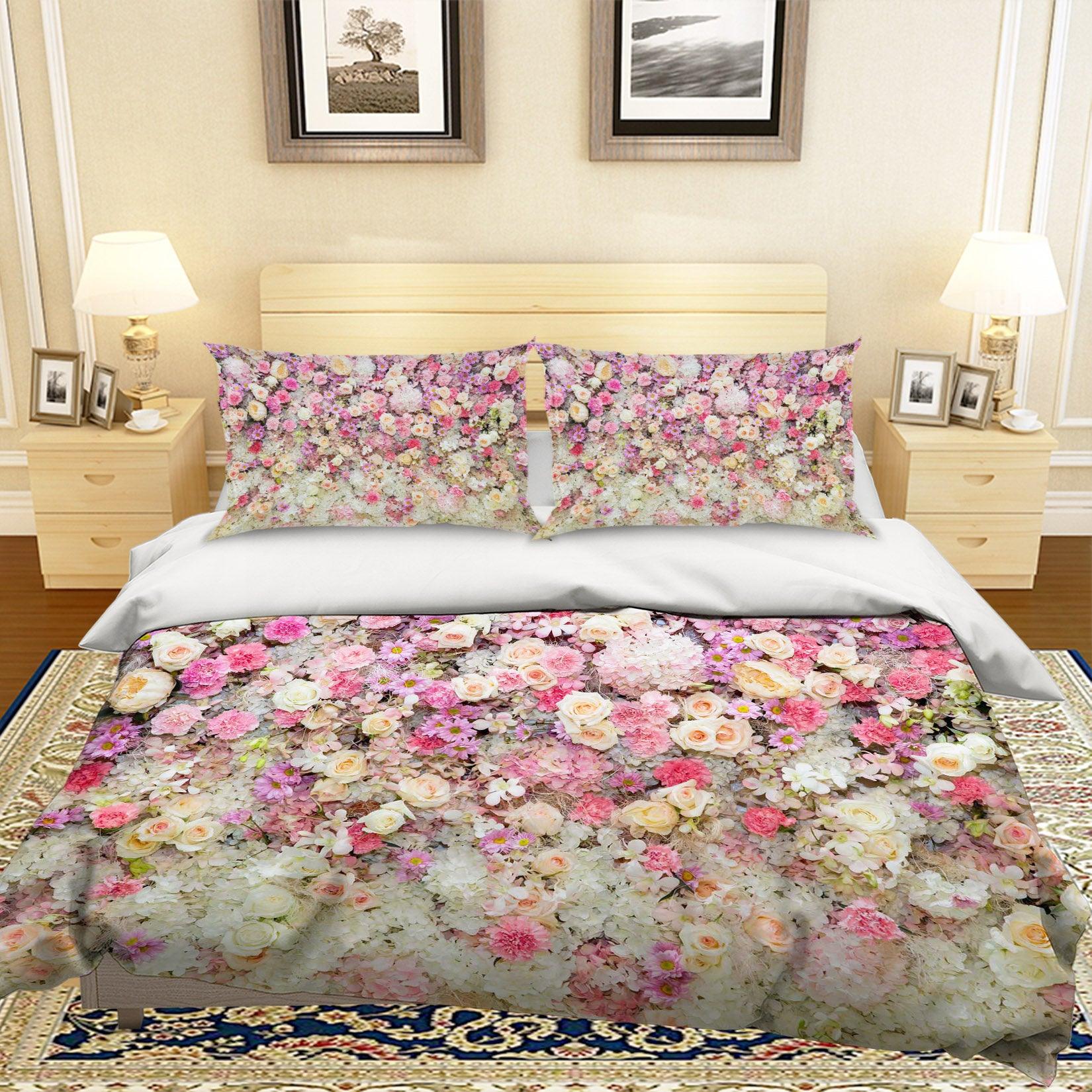 3D Pink Flower Vine Quilt Cover Set Bedding Set Pillowcases 33- Jess Art Decoration