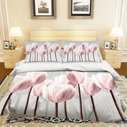 3D Pink Tulip Quilt Cover Set Bedding Set Pillowcases 71- Jess Art Decoration