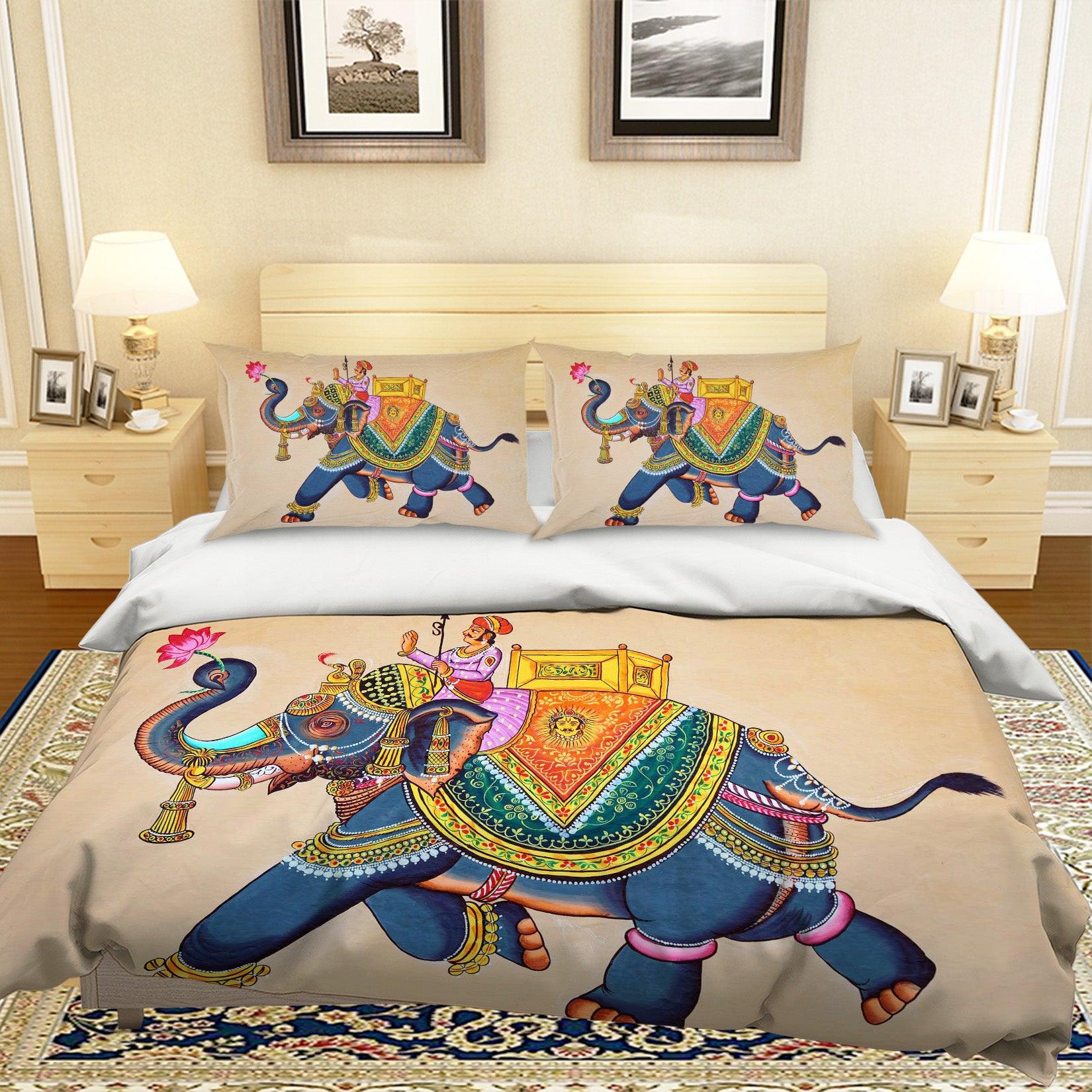 3D Elephant Quilt Cover Set Bedding Set Pillowcases 51- Jess Art Decoration
