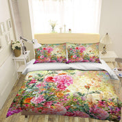 3D Pink Flower Quilt Cover Set Bedding Set Pillowcases 49- Jess Art Decoration