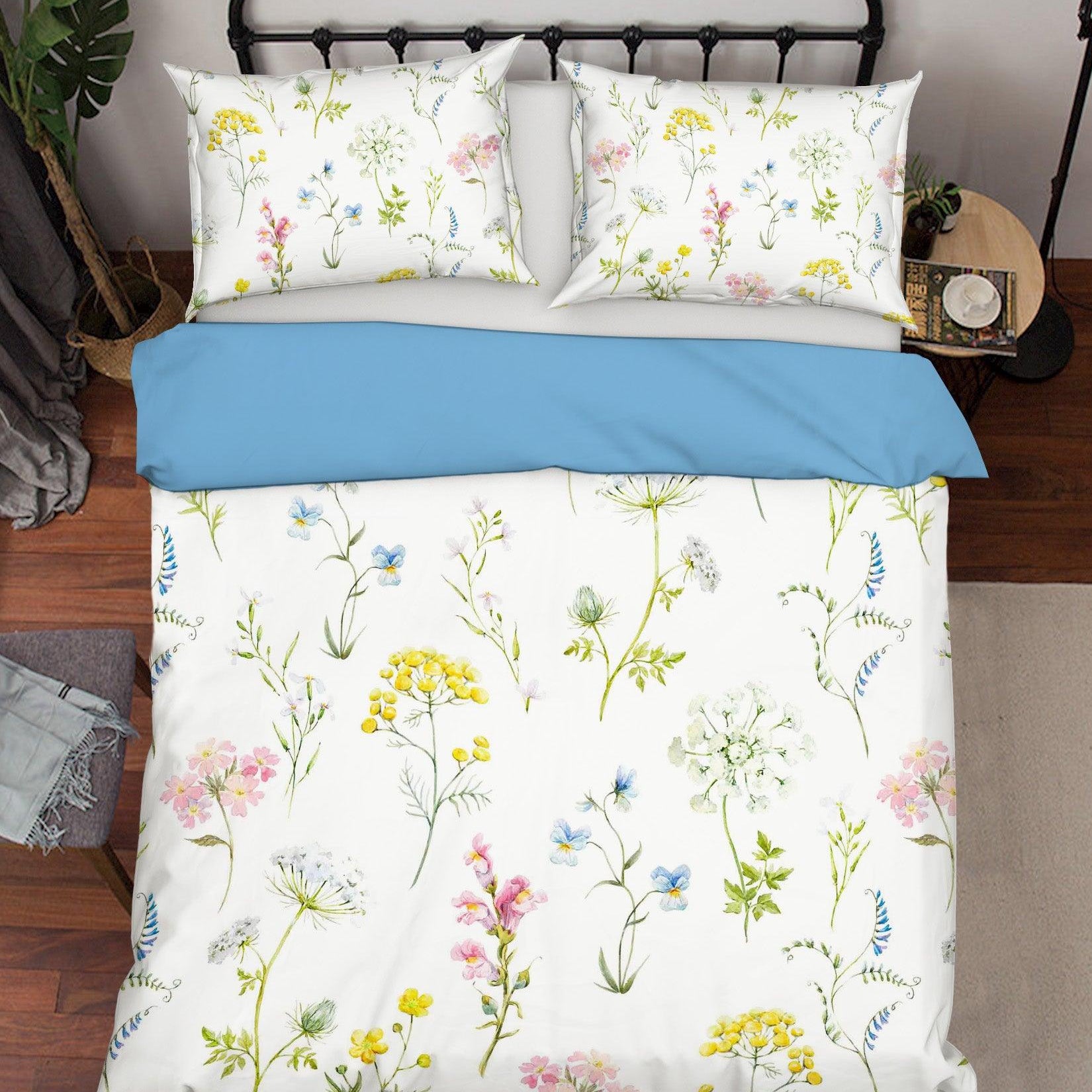 3D White Floral Quilt Cover Set Bedding Set Pillowcases 59- Jess Art Decoration