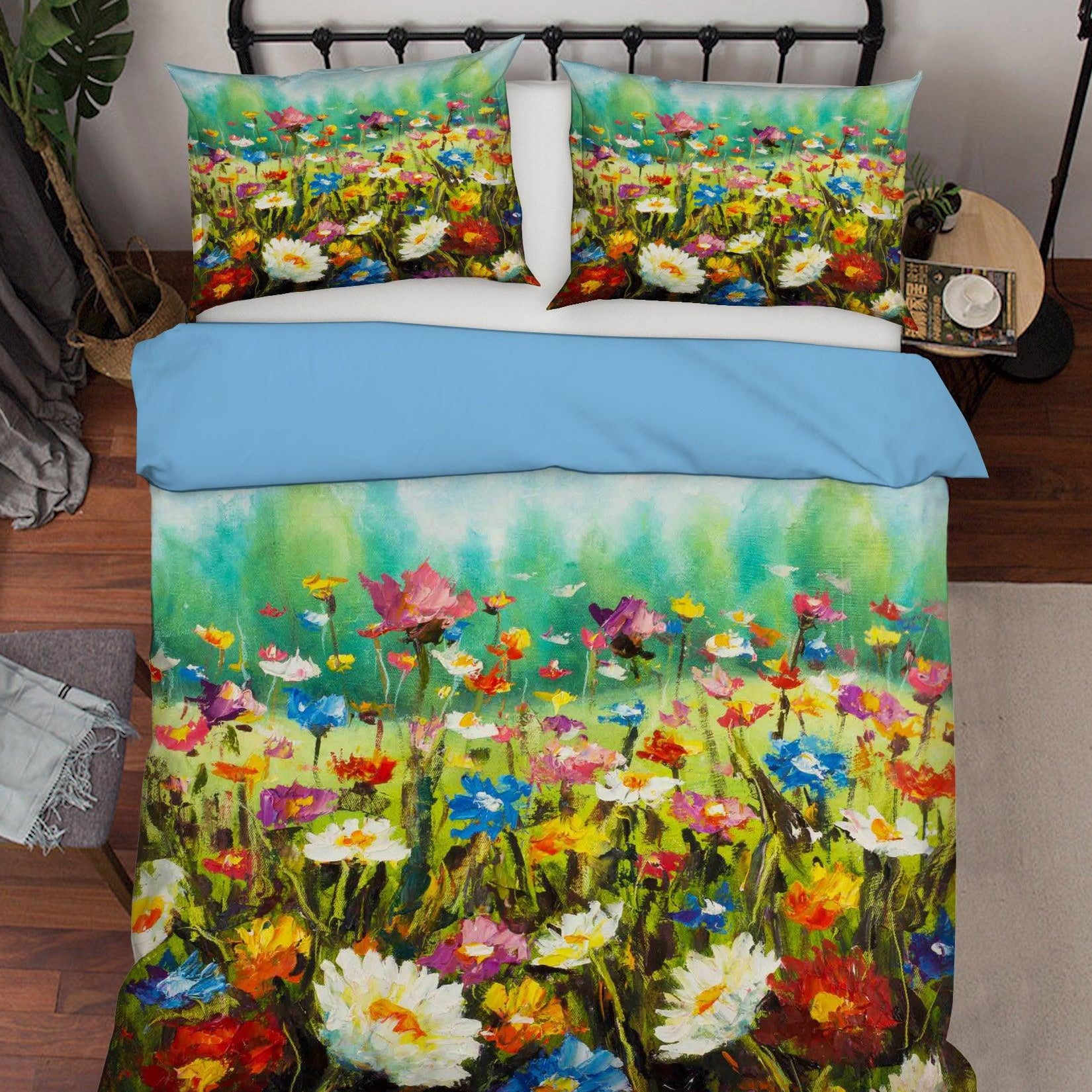 3D Oil Painting Flower Quilt Cover Set Bedding Set Pillowcases 35- Jess Art Decoration
