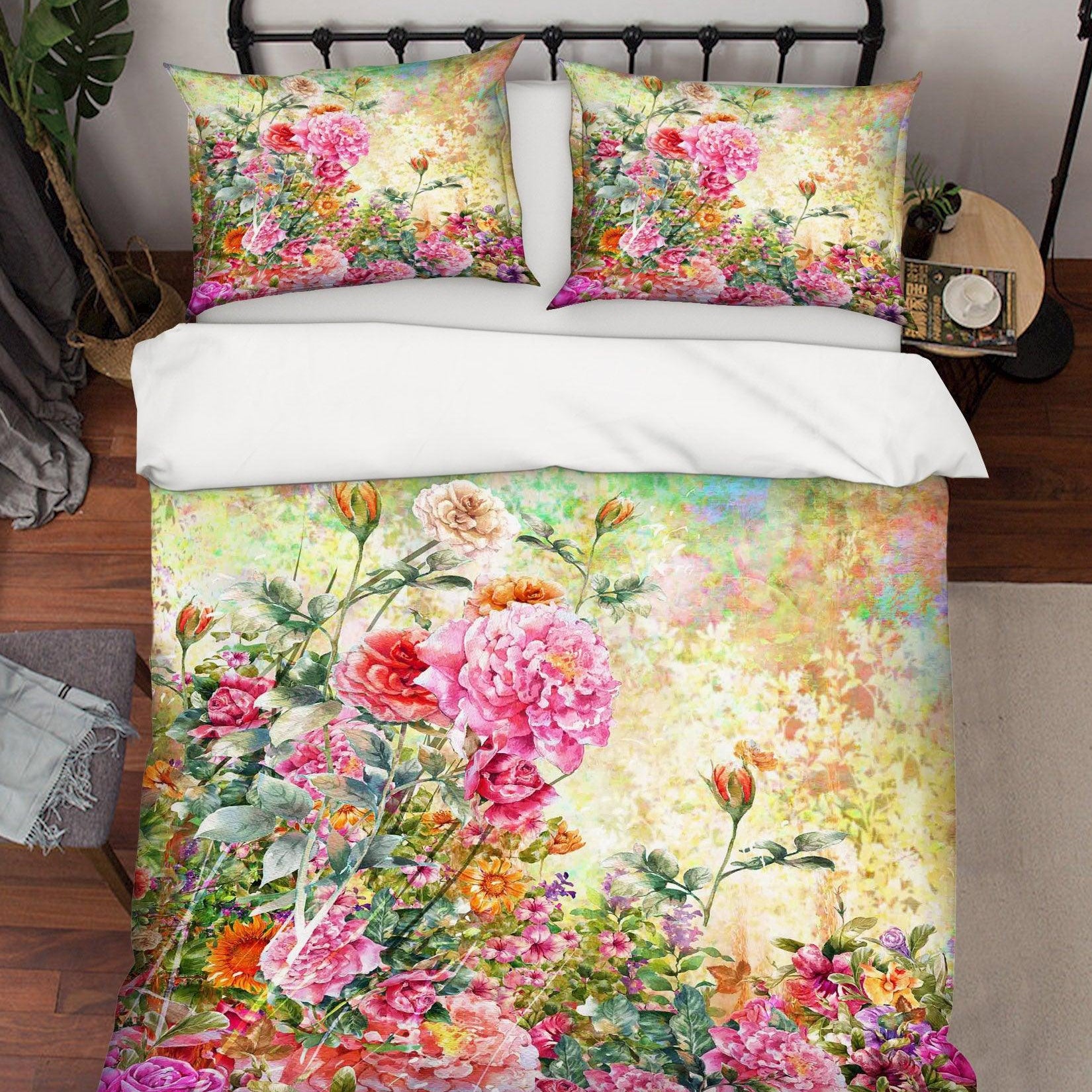 3D Pink Flower Quilt Cover Set Bedding Set Pillowcases 49- Jess Art Decoration