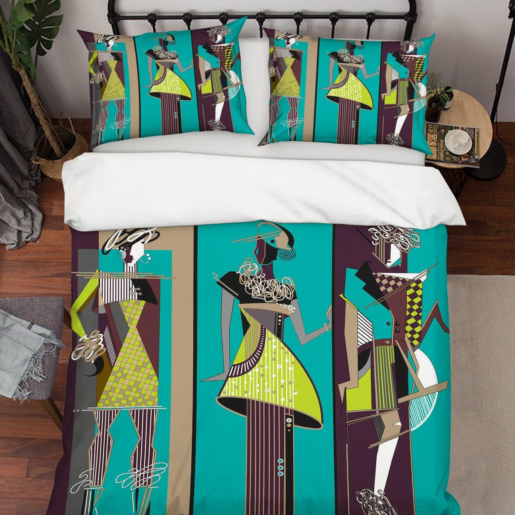 3D Green Beauty Woman Female Quilt Cover Set Bedding Set Pillowcases 17- Jess Art Decoration