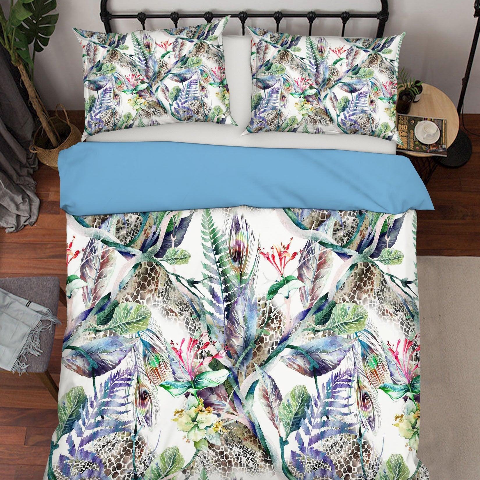 3D Flower Leaves Plants Quilt Cover Set Bedding Set Pillowcases 39- Jess Art Decoration