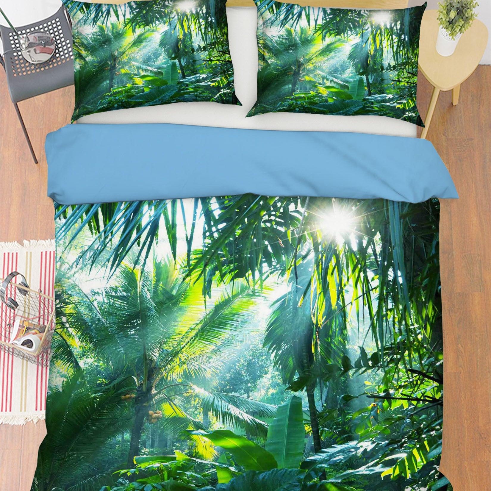 3D Green Tropical Rainforest Quilt Cover Set Bedding Set Pillowcases 103- Jess Art Decoration