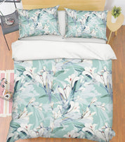 3D Green Floral Quilt Cover Set Bedding Set Pillowcases 48- Jess Art Decoration