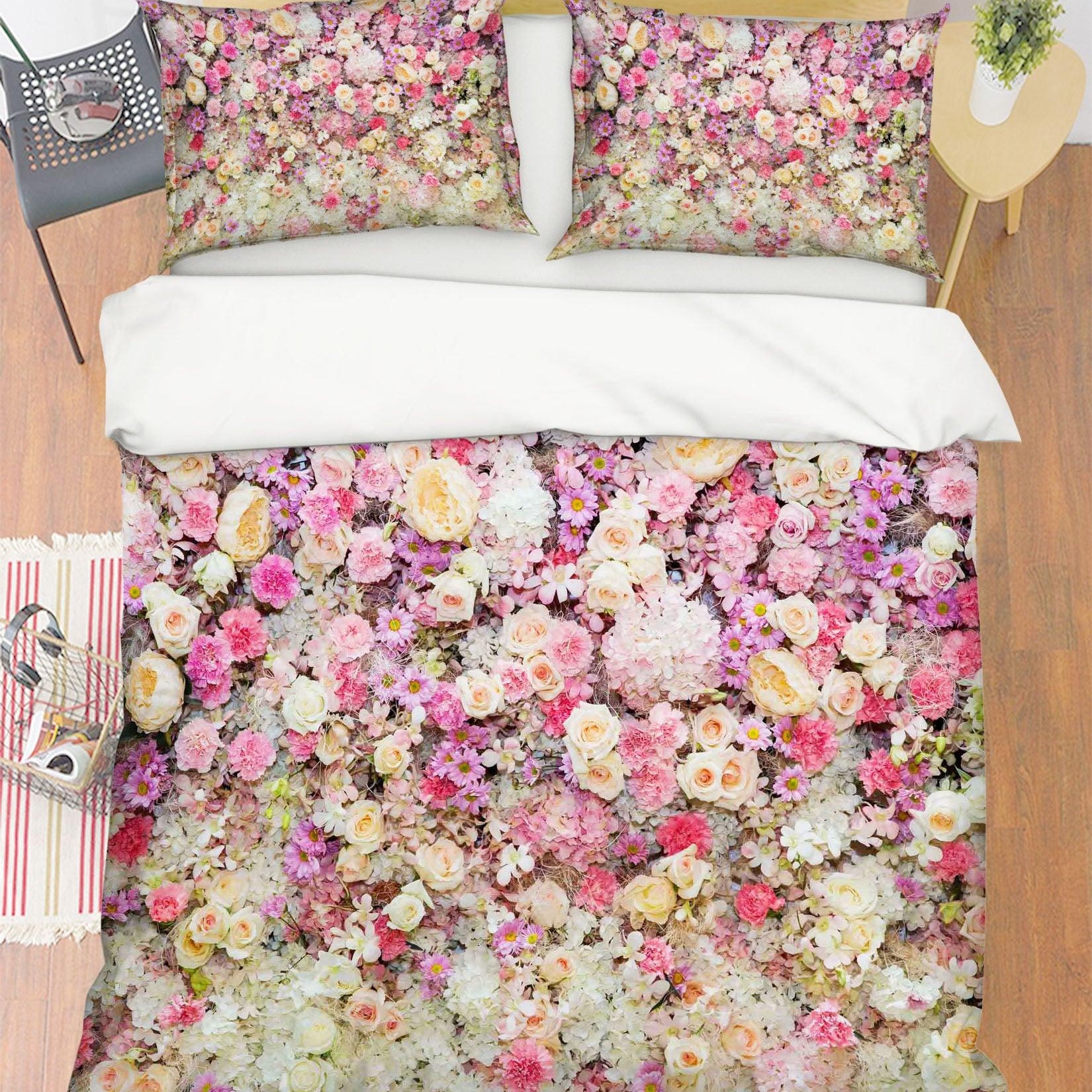 3D Pink Flower Vine Quilt Cover Set Bedding Set Pillowcases 33- Jess Art Decoration