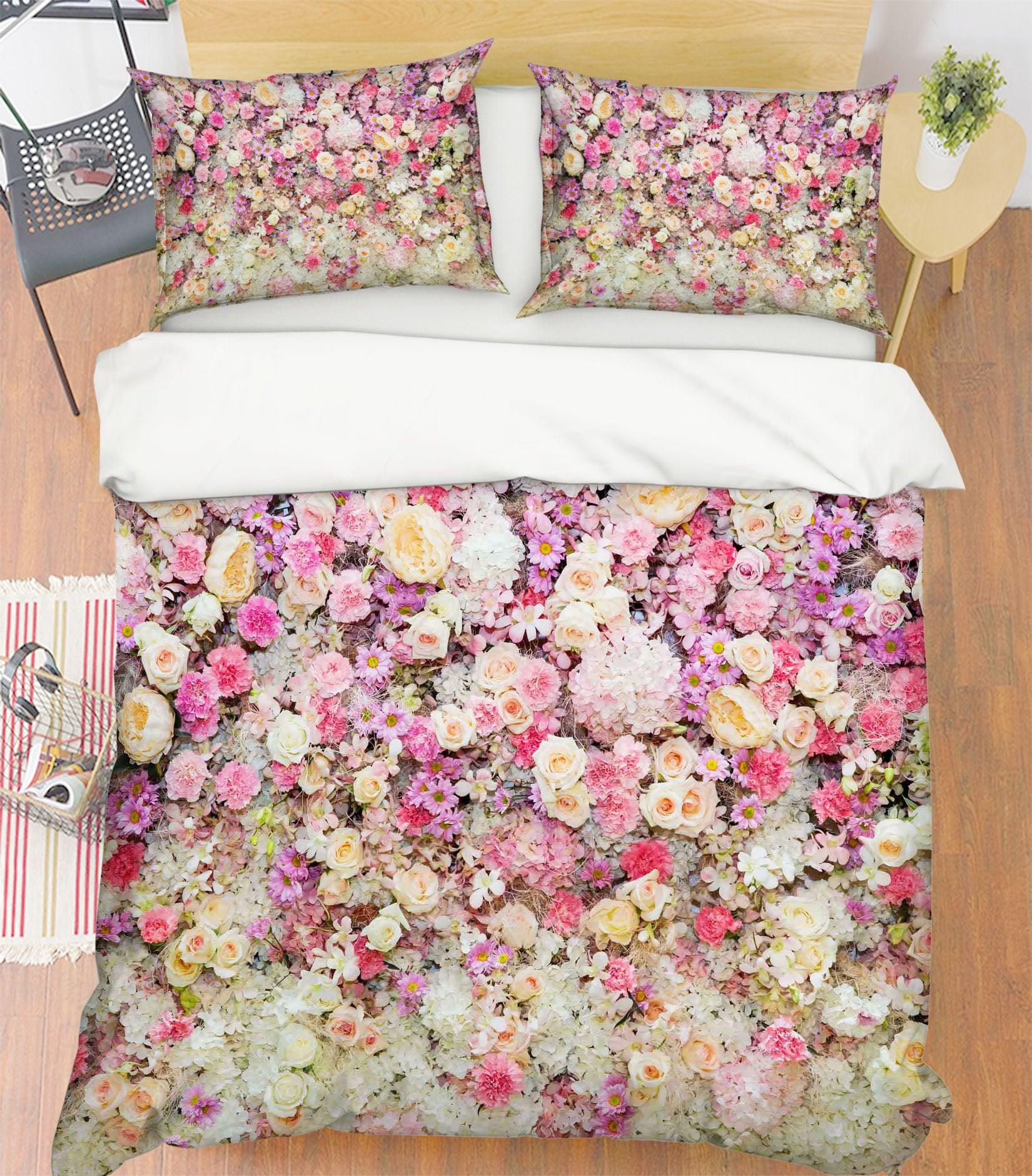 3D Pink Flower Vine Quilt Cover Set Bedding Set Pillowcases 33- Jess Art Decoration