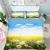 3D Sky Daisy Flower Field Quilt Cover Set Bedding Set Pillowcases 81- Jess Art Decoration