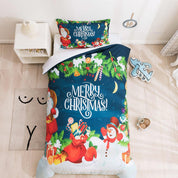 3D Christmas Santa Quilt Cover Set Bedding Set Duvet Cover Pillowcases 148- Jess Art Decoration