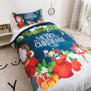 3D Christmas Santa Quilt Cover Set Bedding Set Duvet Cover Pillowcases 148- Jess Art Decoration