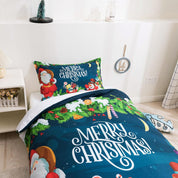 3D Christmas Santa Quilt Cover Set Bedding Set Duvet Cover Pillowcases 148- Jess Art Decoration