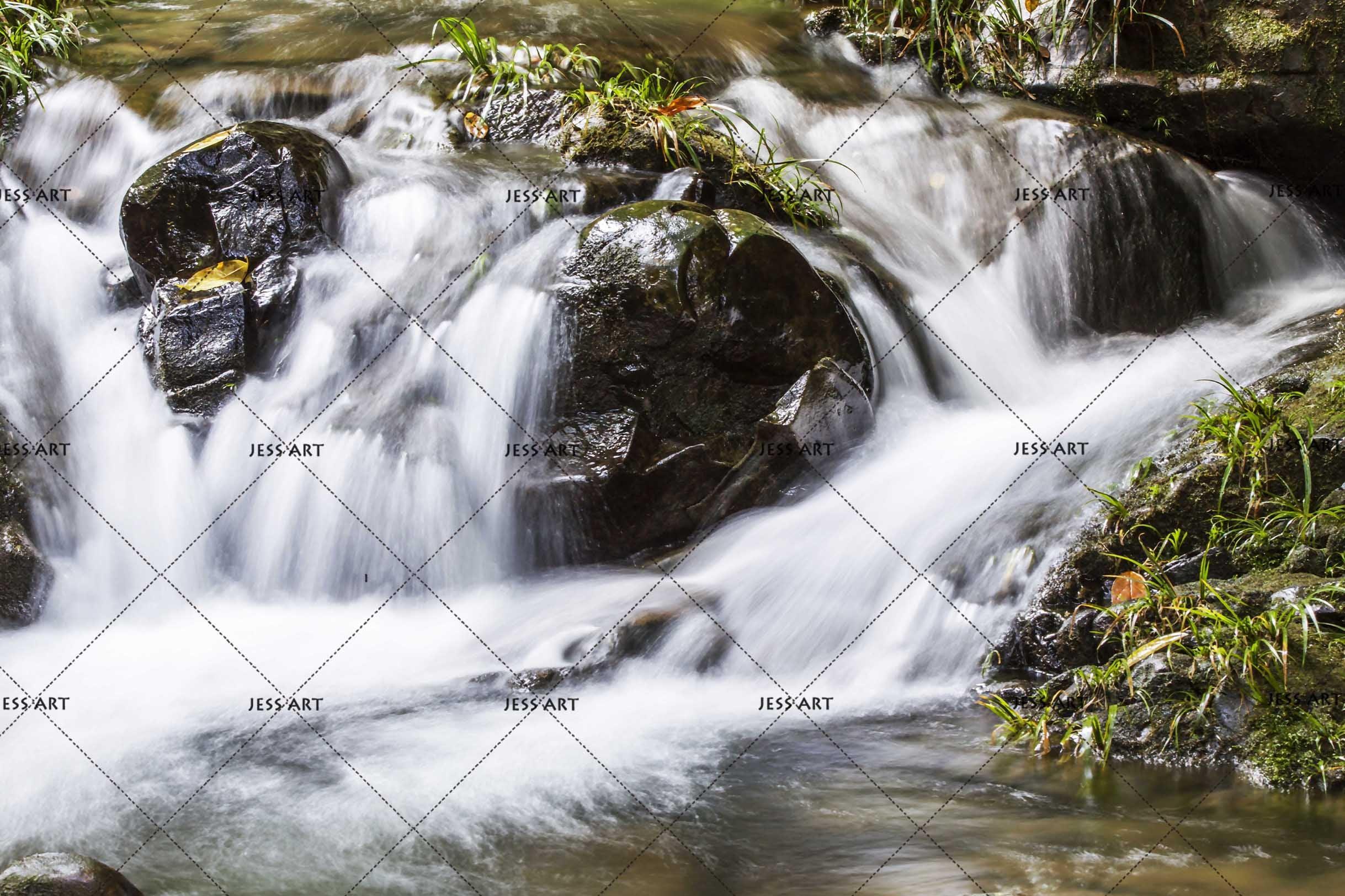 3D Creek Stone Landscape Wall Mural Wallpaper LQH 193- Jess Art Decoration