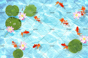3D Pond Lotus Carp Wall Mural Wallpaper 137- Jess Art Decoration