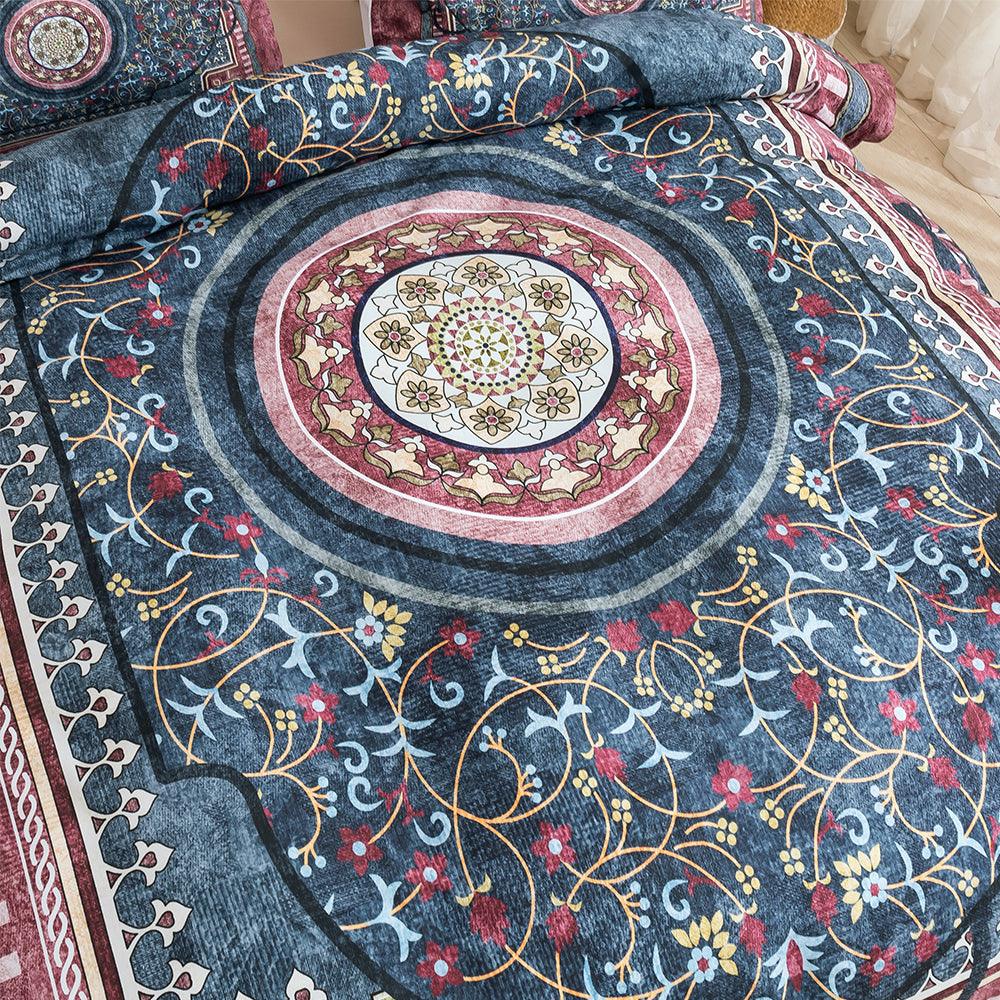 3D Vintage Traditional Floral Red Blue Pattern Quilt Cover Set Bedding Set Duvet Cover Pillowcases LXL- Jess Art Decoration