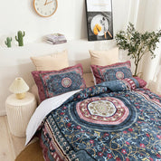 3D Vintage Traditional Floral Red Blue Pattern Quilt Cover Set Bedding Set Duvet Cover Pillowcases LXL- Jess Art Decoration