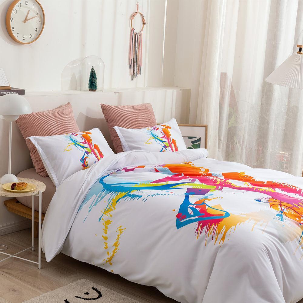 3D Graffiti Abstract Sports Colorful Basketball Player Quilt Cover Set Bedding Set Duvet Cover Pillowcases LXL- Jess Art Decoration